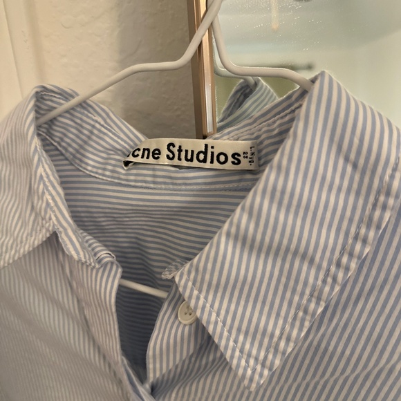 ACNE STUDIOS Printed striped cotton-poplin shirt size 38 / US 2-4 - Picture 3 of 7